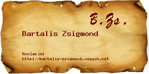 Bartalis Zsigmond névjegykártya